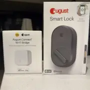 August Smart Lock Keyless Entry ASL-3B Grey + August Connect Wifi Bridge Bundle