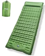 Sleeping Pad - Ultralight Inflatable Sleeping Mat with Built-in Foot Green