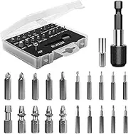 Stripped Screw Extractor Set Damaged Screw Remover Kit 22pcs for HSS Broken Bolt with Magnetic Extension Bit Holder and Socket Adapter