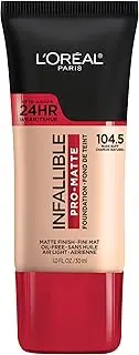 L'Oreal Paris Cosmetics Makeup Infallible Pro-Matte Liquid Longwear Foundation, Nude Buff, 1 fl oz.