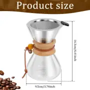 400 ml Pour Over Coffee Maker Detachable Glass Coffee Carafe Versatile qiiAa