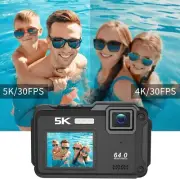 Underwater Camera, UHD 5K 64MP 16FT Waterproof Digital Camera with WiFi Connect