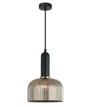 Valencia Dome Chrome Ribbed Glass Pendant