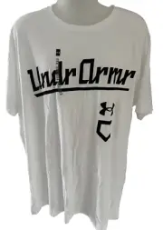 Under Armour White Wordmark Baseball S/S Tee 1377613-100Size 3XL