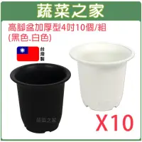 在飛比找momo購物網優惠-【蔬菜之家】高腳盆加厚型4吋10個組黑色.白色共2色可選(適