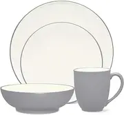 [Noritake] Colorwave Slate 4-Piece Coupe Place Dinnerware Setting in Grey/Slate