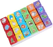 Gatuida 24Pcs Adorable Cartoon Animal Stampers for Safe Plastic Seal Playthings Fun Creative for Arts Crafts Activities