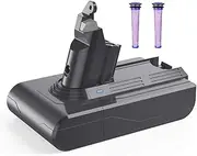 FLYLINKTECH 3000mAh Battery for Dyson V6, Battery Replacement for Dyson V6 SV03 SV04 SV05 SV06 SV07 SV09 DC72 DC74 595 650 770 880 DC59 DC58 DC61 DC62 Animal Vacuum Cleaner with 2xPre-Filters