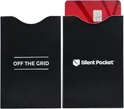 [Silent Pocket] SLNT RFID & NFC Blocking Credit Card Guard Sleeve - Fits in Your Wallet, Protects & Secures Your Information from Identity Theft - Great for Travel, Holds 1 Credit Card, ID or Smart Card (5 Pack)