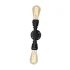 Vintage Edison Industrial 2-Light Bathroom Vanity Light- 2 Bulb Loft Black