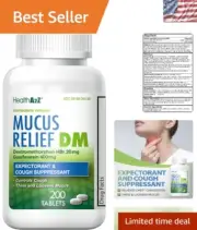 All-in-One Cough Relief Formula - Mucus Relief DM 200 Tablets for Easy Breathing