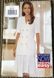 See & Sew Pattern 3528 Misses Double-Breasted Top Jacket Flared Skirt 12 14 16