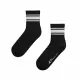 WARX除臭襪 經典條紋中筒襪-黑色配白條 M