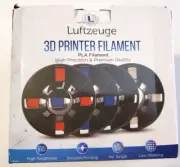 Luftzeuge 3D Printer Filament PLA Red, White, Blue, & Black Spool Bundle 1.75mm