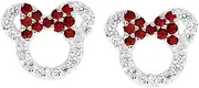 [mixiueuro] Kaguyo silver earrings for women, Mickey Mouse Earrings, girls earrings studs Sterling Silver Amethyst Green Blue red Zirconia Minnie Mouse Stud Earrings For Women Girls birthday Gift