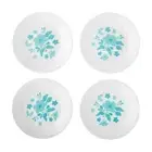 Pioneer Woman Appetizer Plate Dessert Corelle 4Pc Set Evie Teal Melamine White