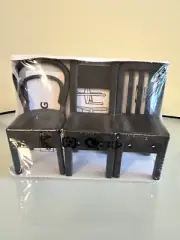 IKEA FJANTIG Set Of 3 Mini Chairs Whimsical Wall Hooks Coat Hooks Black NIB