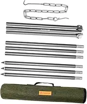 MINAOLULUS 1Set Adjustable Camping Tripod Grill Holder Lightweight Bonfire Frame for Outdoor Cooking Picnic and Bbq Convenient and Sturdy Campfire Bracket for Adventure Trips