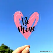 Acrylic 'Be Mine' Pink Heart Cake Topper