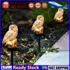 LF# Solar Power LED Owl Lawn Light Waterproof Garden Landscape Lamp (White)