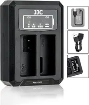 JJC LP-E8 Battery Charger USB Dual Slots for Canon EOS 700D 650D 600D 550D Rebel T5i T4i T3i T2i, Replaces Canon Charger LC-E8C, with 40cm Extension Cable