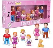 Playkidz Family Figures - Small Play People 7 Figurines Set , Parents, Sibling, and Pet -Early Development Play Figure Toy for Children - STEAM Learning Toys Children, Ages 3+