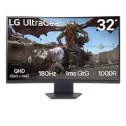 LG UltraGear 32 Inch QHD 1000R Curved Gaming Monitor 180Hz, 1ms (GtG) - 32GS60QC-B