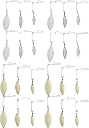 Briny River Pack of 24 Willow Fishing Spinner Bait Kits Stainless Steel with Colorado Nickel Blade for DIY Making Fishing Lure Gold Silver (L M S)