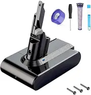 FLYLINKTECH 6000mAh V7 Battery Replacement, Battery Replacement for V7 SV11 Animal Motorhead Pro Trigger Fluffy Mattress Absolute Vacuum Cleaner with Installation Accessories