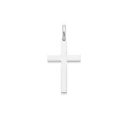 Silver Square Edge Cross Pendant
