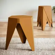 4PC Puzzle Stool Bar Stools Stackable Yellow