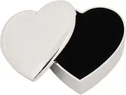 Zerodeko Heart-Shaped Ring Jewelry Box for Wedding Travel Ring Case Velvet Lining Metal Ring Display Box for Men Women
