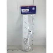 Neway 6 Outlet Powerboard 1m Cord - SAA Approved Wire:3G1.0MM2 Length: - AU/NZ [Neway-6PB]