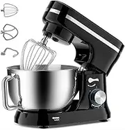 1000W Electric Stand Mixer, 4.7L Dough Mixer Kneading Machine with 8 Speed Adjustable, Kitchen Mixer with Whish, Dough Hook, Beater, for Cake Baking