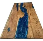 Epoxy Resin Table Top Walnut Wood Table Custom Order For Living Room
