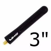 BLACK CARBON FIBER STUBBY SHORT BILLET ANTENNA 3'' FOR 95-20 HYUNDAI MOTORS (for: Hyundai)