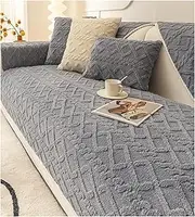 Velvet Quilted Couch Sofa Cover, Soft Sectional Couch Covers, Non-Slip Sofa Slipcover for Dogs Cats Pet Love Seat Recliner Leather L Shaped, Armrest Backrest Cover (Color : #22, Size : 90x180cm/1PC