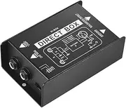 Labymos Professional Single Channel Passive DI-Box Direct Injection Audio Box Balanced & Unbalance Signal Converter with XLR TRS Interfaces for Electric Guitar Bass Live Performance