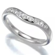 TIFFANY & Co. Elsa Peretti Platinum .10ct Diamond 3mm Curved Band Ring 5.5 New
