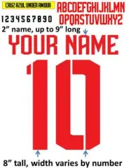 CRUZ AZUL UA 2018 IRON ON heat press transfer numbers for soccer jersey