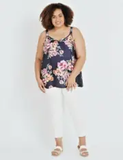 New Tags RRP $79.99 Autograph Purple Floral Bias Cut Top Beautiful Sizes 14 & 16