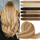 Thick Highlight Tape In Remy Real 100% Human Hair Extensions Skin Weft FULL HEAD