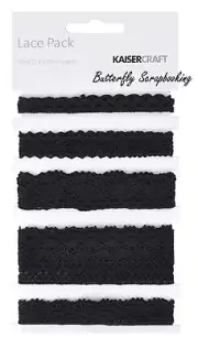 Lace Black Lace Pack Scrapbooking Paper Crafting Embellishment Kaisercraft NEW