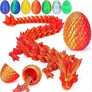 3D Printed Articulated Dragon Egg,Dragon Eggs with Dragon Inside (Laser Red)