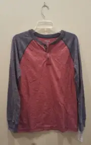 Cat & Jack Boys' Cherry Heather Red Button Up Collar Shirt, Size XL 16