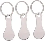 DOITOOL 3Pcs Portable Stainless Steel Key Rings for Shopping Trolley Tokens Outdoor Trolley Coin Key Decor Easy to Carry Reliable Shopping Cart Accessories