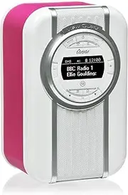 VQ Christie DAB & DAB+ Digital Radio with FM, Bluetooth/NFC, Alarm Clock, Rotating Display & Enamel Fascia – Pink