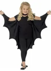 Childs Kids Vampire Bat Wings Cape Scary Halloween Fancy Dress Costume Accessory