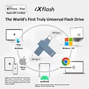 Apple MFi USB Type A & Type C Flash Drive Storage Photo Stick iPhone iPad Blue