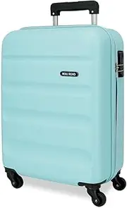[ROLL ROAD] Flex Cabin Suitcase Blue 38x55x20cm Rigid ABS Combination Lock Side 33L 2.45kg 4 Double Wheels Luggage Hand Luggage, Blue, Cabin Suitcase